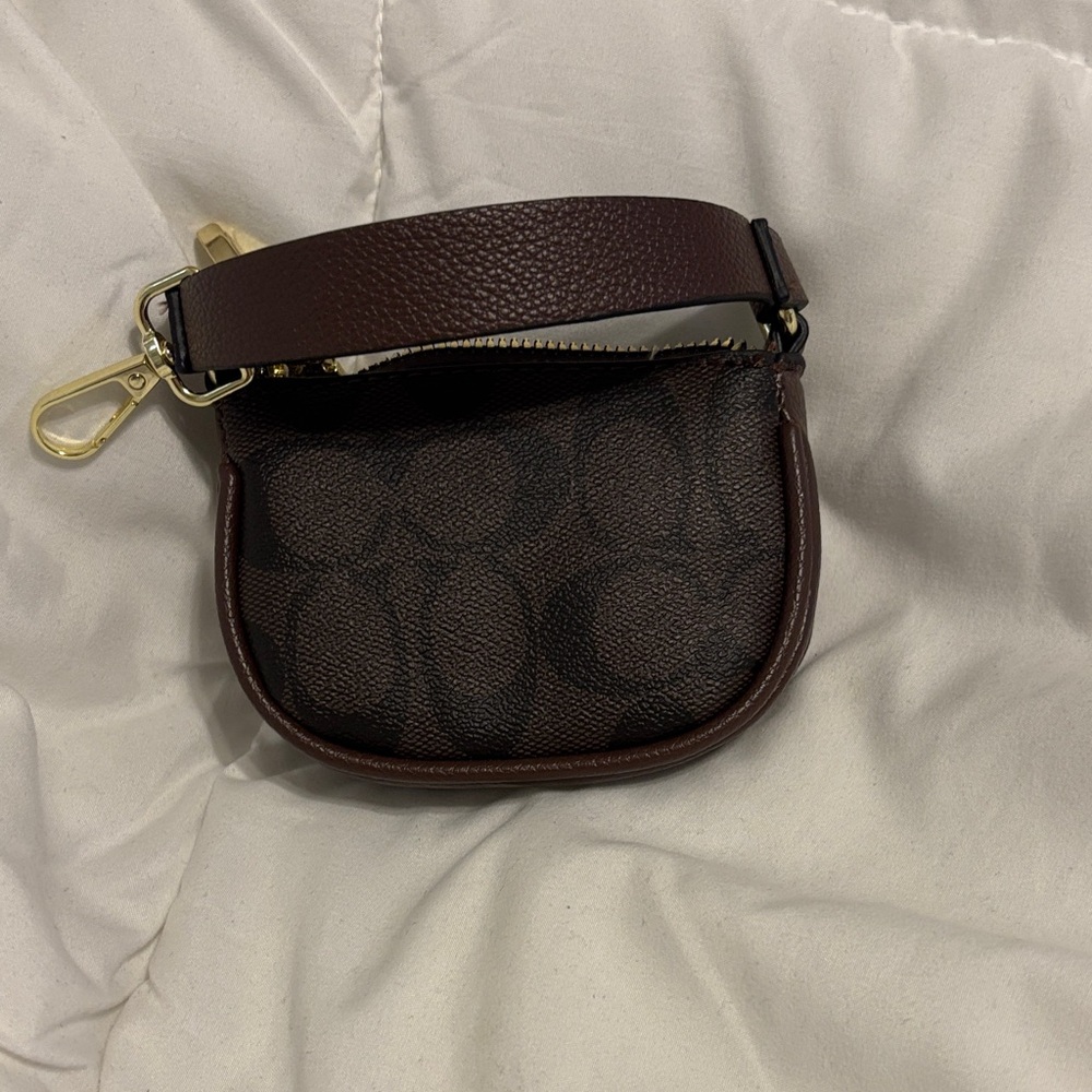 Coach Dark Brown Mini Bag charm with Gold Accents - Picture 5 of 6